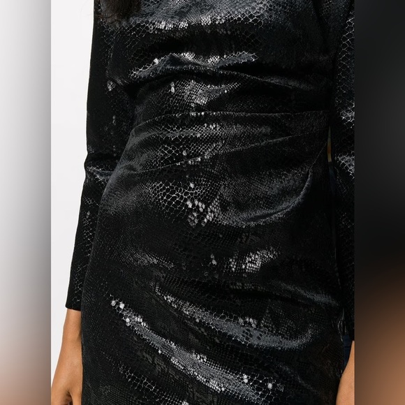 SAINT LAURENT Velvet Snakeskin-effect Mini Dress - Picture 10 of 11